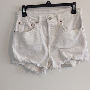 Levi's White Denim Shorts